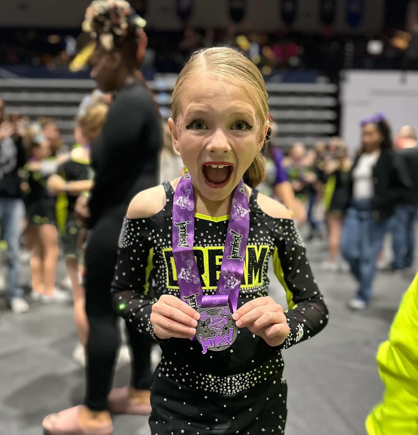 A young Carolina Dream athlete at competition